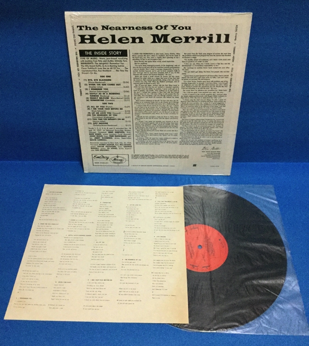 LP JAZZ Helen Merrill / the Nearness of You 米盤_画像2