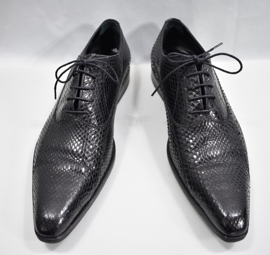 DOLCE &GABBANA】パイソンレザーシューズ5.5黒ドルガバD&G蛇革靴