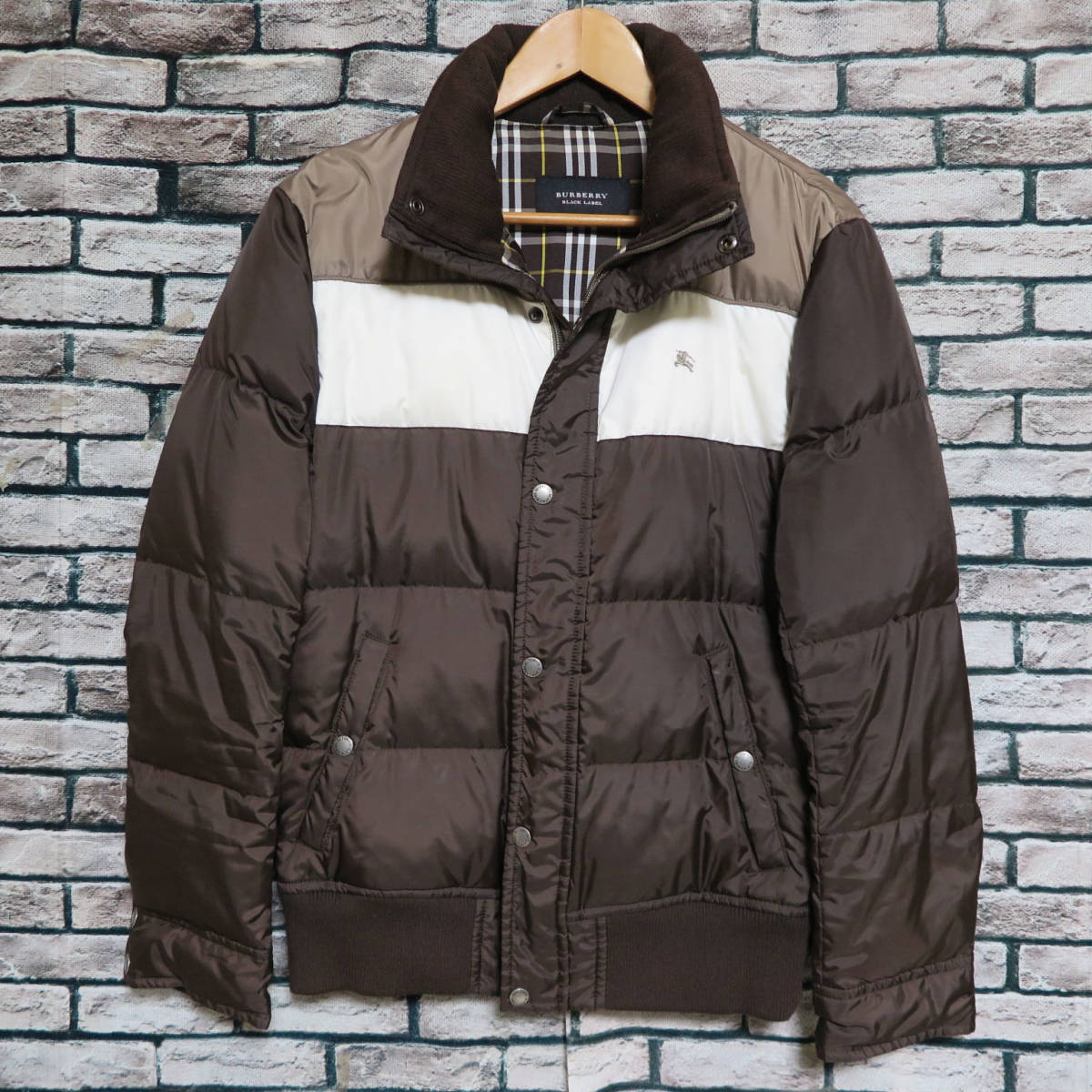 極美品 BURBERRY BLACK LABEL ホワイトグースダウン ダウンジャケット