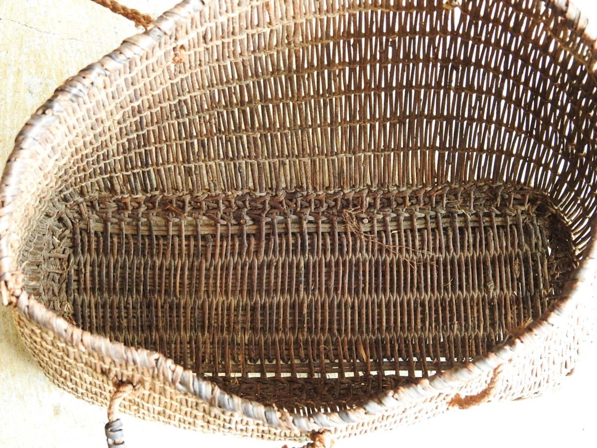 94％以上節約 葡萄あけび ふるい編み籠 はけご 見立て花器 花籠 古民芸