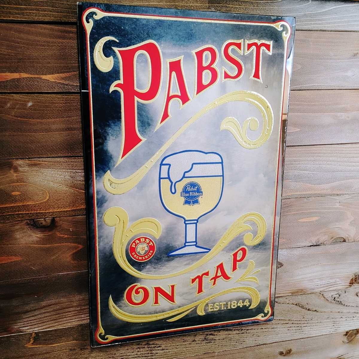 ☆1点限り☆60's Pabst Blue Ribbon パブストブルーリボン パブミラー