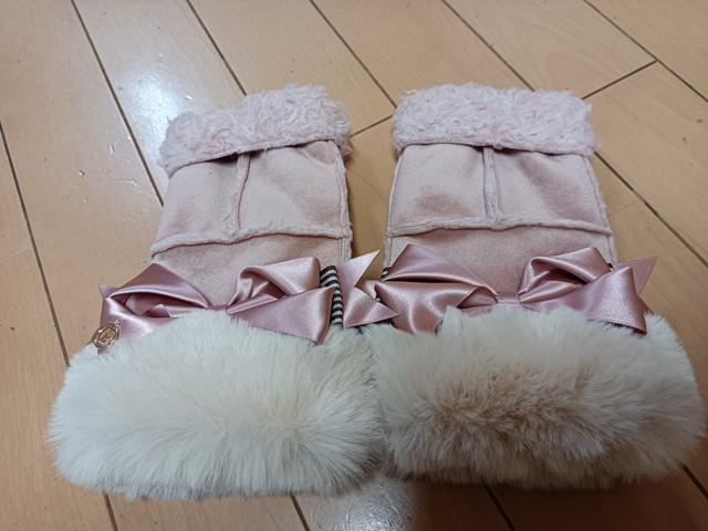 2022 year this term buy * my la classic. gorgeous ribbon attaching gloves * unused * pink type 