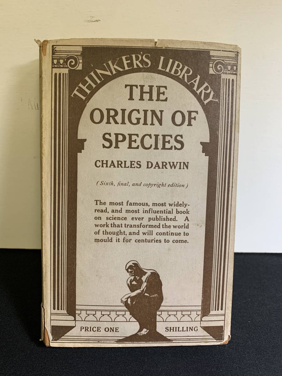 『HI 洋書 希少 戦前 1929年？「The Origin of Species 種の起源 No. 8 」チャールズ・ダーウィン：著作 Thinker's Library』