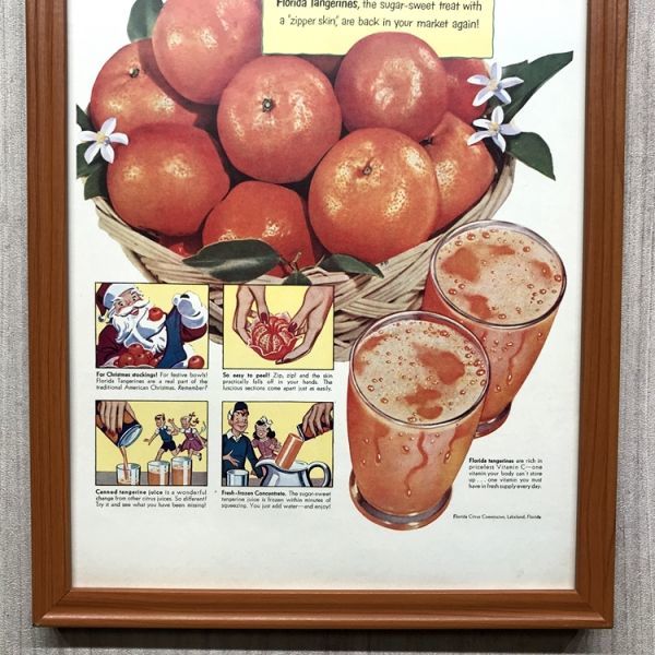 ■即決◆1945年(昭和20年) Florida Tangerines フロリダミカンジュース【B4-7240】アメリカ ビンテージ雑誌広告【B4額装品】当時物★同梱可_画像5
