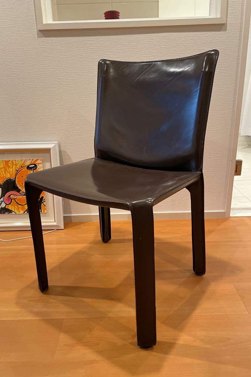 カッシーナ Cassina マリオベリーニ キャブ Chair ダークブラウン 総革