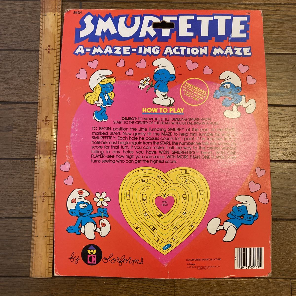  Heart Smurf SMURF маленький человек фэнтези аниме фильм грибы античный синий ..omo коричневый фигурка 80s Vintage игра грибы Showa Retro 