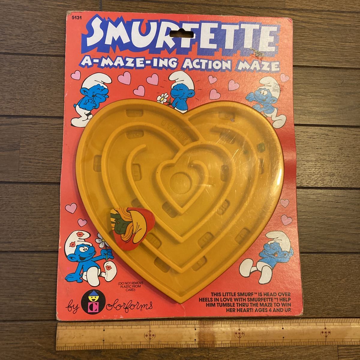  Heart Smurf SMURF маленький человек фэнтези аниме фильм грибы античный синий ..omo коричневый фигурка 80s Vintage игра грибы Showa Retro 