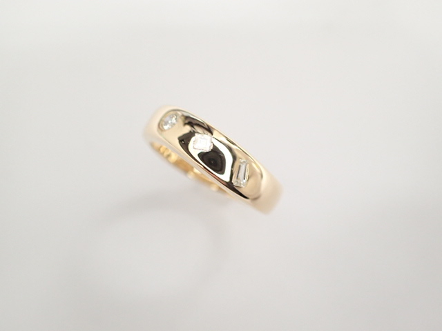美品 田崎真珠 タサキ K18 ダイヤ計0.09ct デザイン リング 指輪