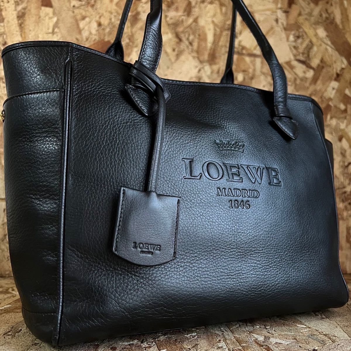 美品】LOEWE ヘリテージ ハンドバッグ ブラック 黒-