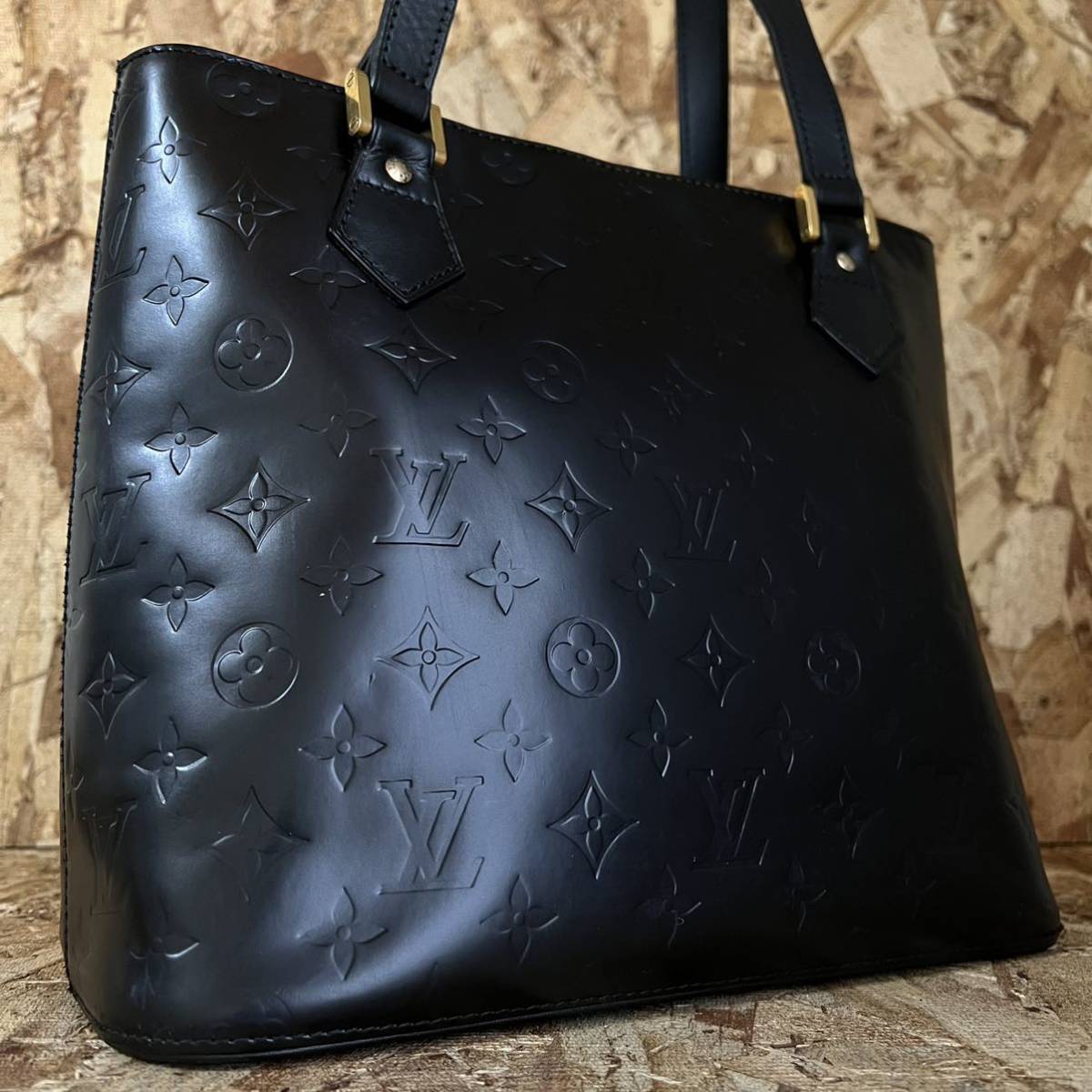 Louis Vuitton 1円 美品☆ ヒューストン マットブラック トートバッグ