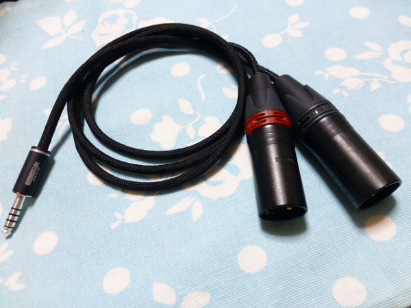 4.4mm5極 (オス) R2R2000 DX220MAX 等 (銀メッキタイプ) → XLR コネクタ 3ピン×2 ライン入力 ケーブル BELDEN 1804a HIFIMAN iBasso_画像1