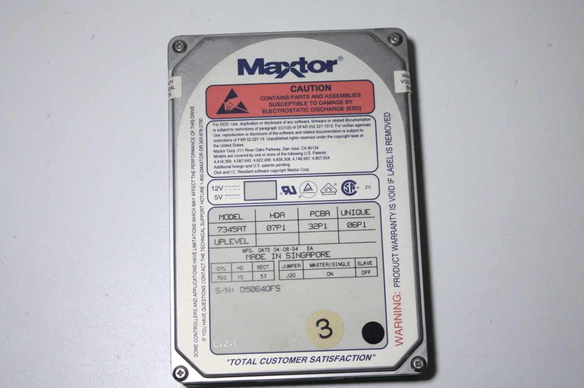 Z164【中古】Maxtor 7345AT 345MB_画像1