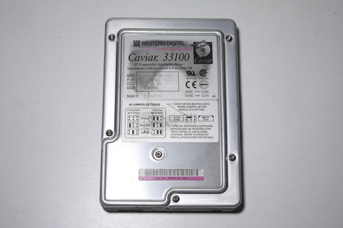 Z165【中古】WDC AC33100H 3.1GB