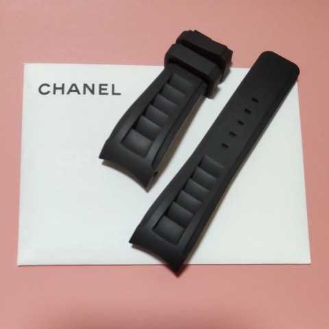 CHANEL 正規 ラバー ベルト 純正 ストラップ 黒 BK 21mm CHANEL 正規 ラバー ベルト 純正 ストラップ 黒 BK 21mm