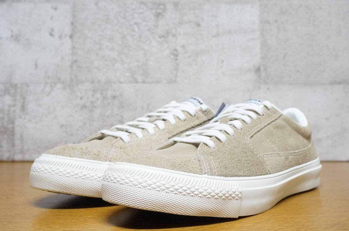 おすすめ】 CONVERSE SKATEBOARDING SKATESTAR SK OX BEIGE 1CL672 割引ネット コンバースジャックパーセル/デッドストックネイビーレザーsize8/26.5㎝ スニーカー