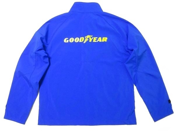 ★良品!!GOOD YEAR★背中ロゴ入り薄手ジャケットXL/グッドイヤー青ブルゾンスタッフジャンパー作業(yè)著企業(yè)物長袖シャツ