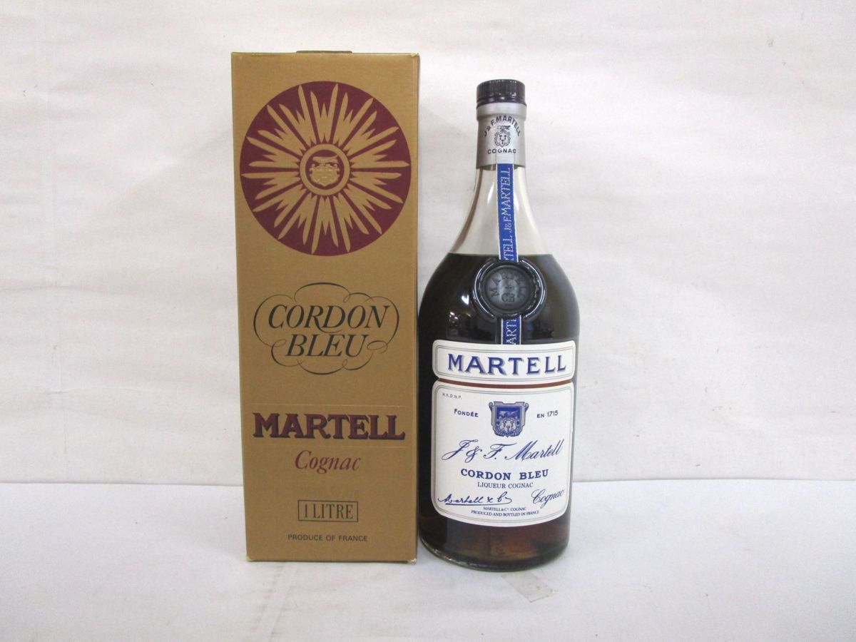 【2022 新作】 古酒 未開栓 MARTELL マーテル CORDON BLEU コルドン ブルー 旧 クリアボトル COGNAC BRANDY コニャック ブランデー 1000ml 箱 L19345yD