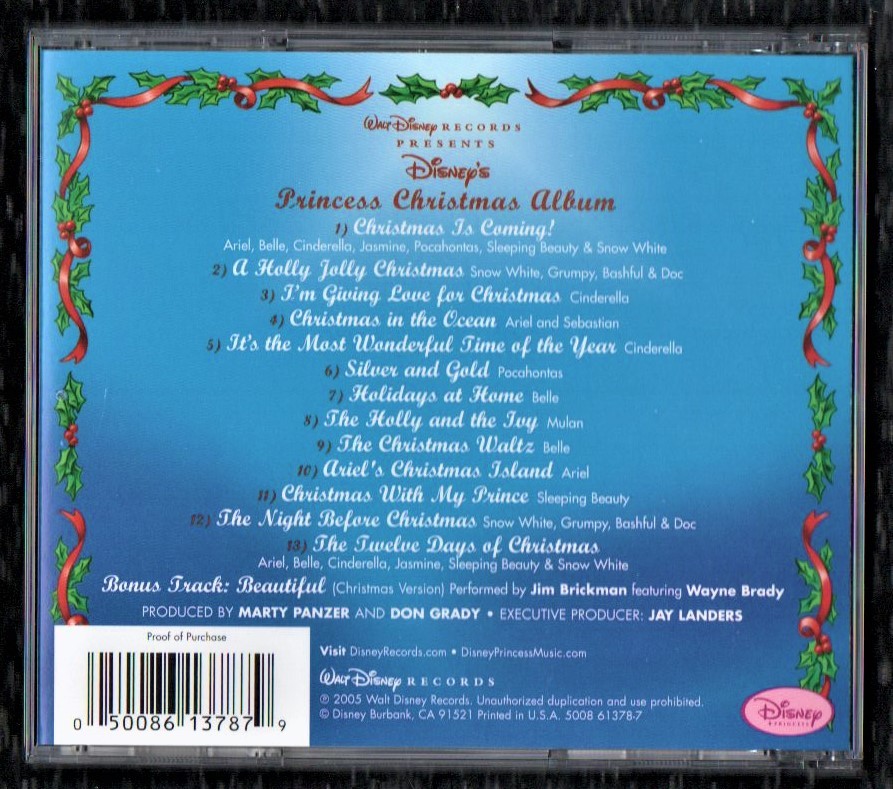 S 全14曲入 Album Cd Christmas Disney Princess アリエル アルバム クリスマス ジャスミン セバスチャン ディズニー プリンセス 輸入盤 14周年記念イベントが ディズニー