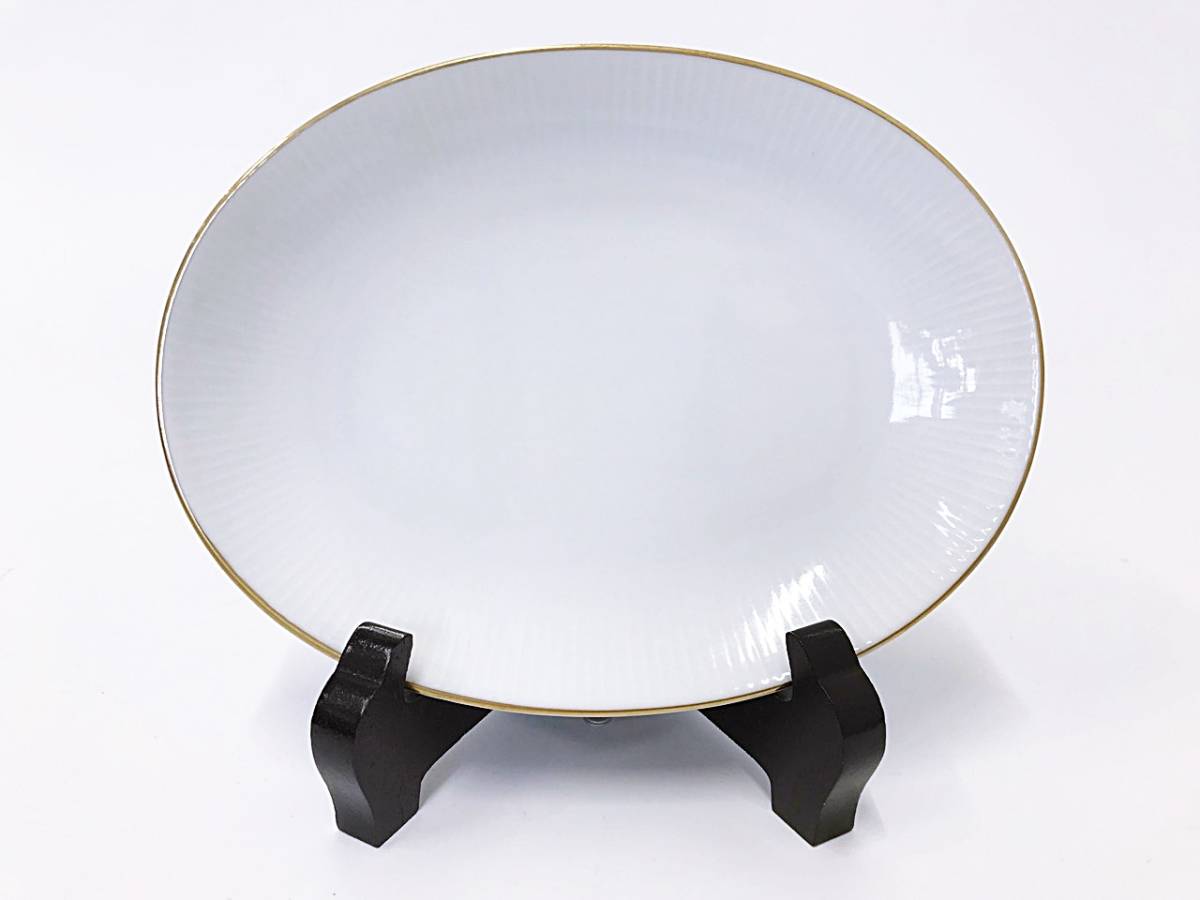 白山陶器 楕円皿 パーティーセット 大皿 1枚 小皿 5枚 金彩縁取り オーバルプレート ケーキ皿 大小セット HAKUSAN_画像8