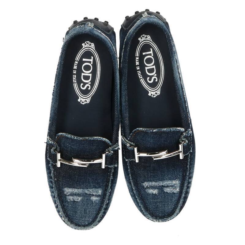 TOD'S トッズ ドライビングシューズ デニム素材 セールアイテム 靴