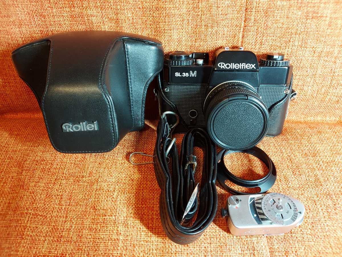 ROLLEI Rolleiflex ローライ SL35M Planar 1.4/50 HFT ブラック フィルムカメラ ケース付 leica ライカ meter mr 露出計 セット_画像1