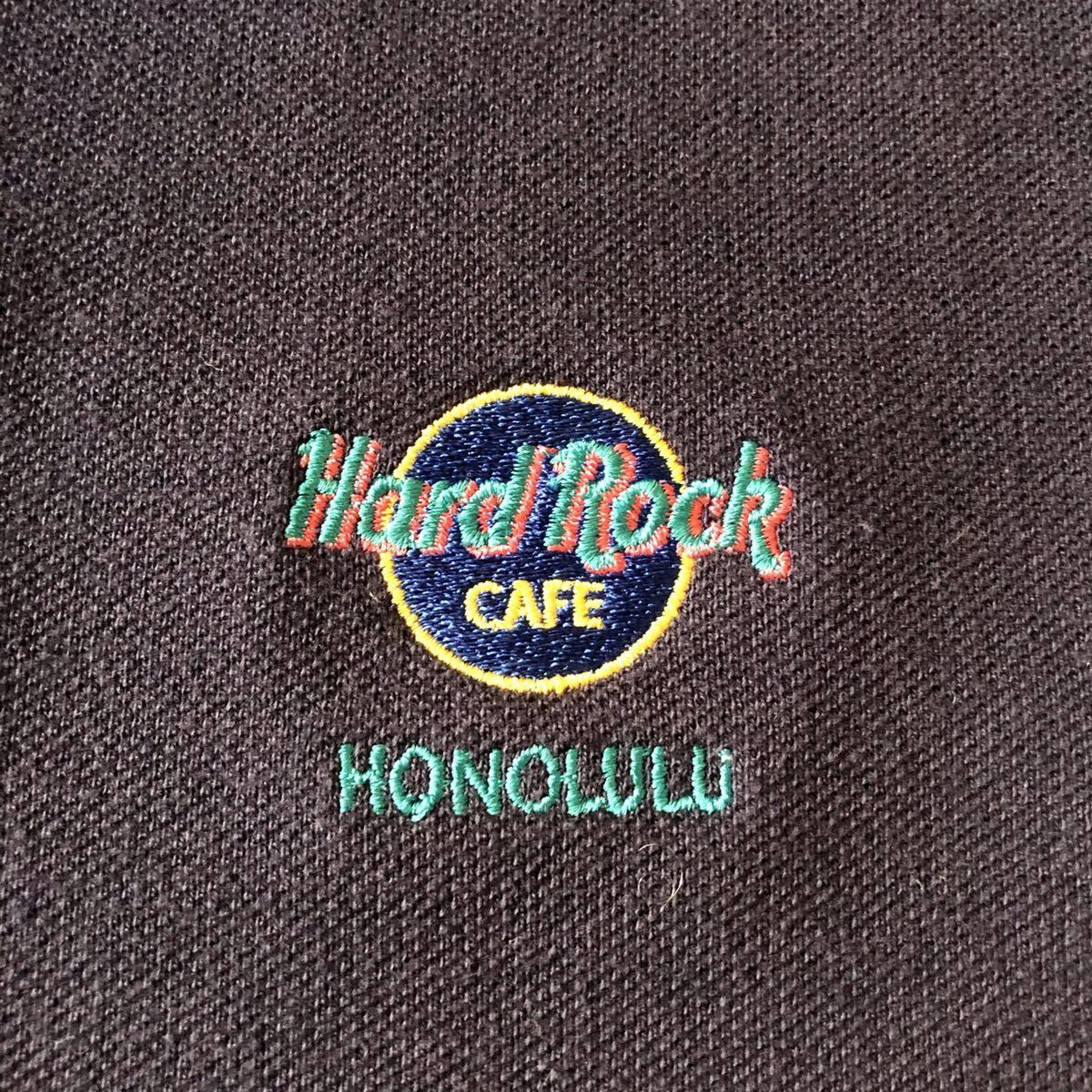 Hard Rock Cafe ハードロックカフェ　ポロシャツ　 HONOLULU ホノルル　刺繍 刺繍ロゴ ロゴ　80s 80年代 ビンテージ ヴィンテージ　USA製_画像3