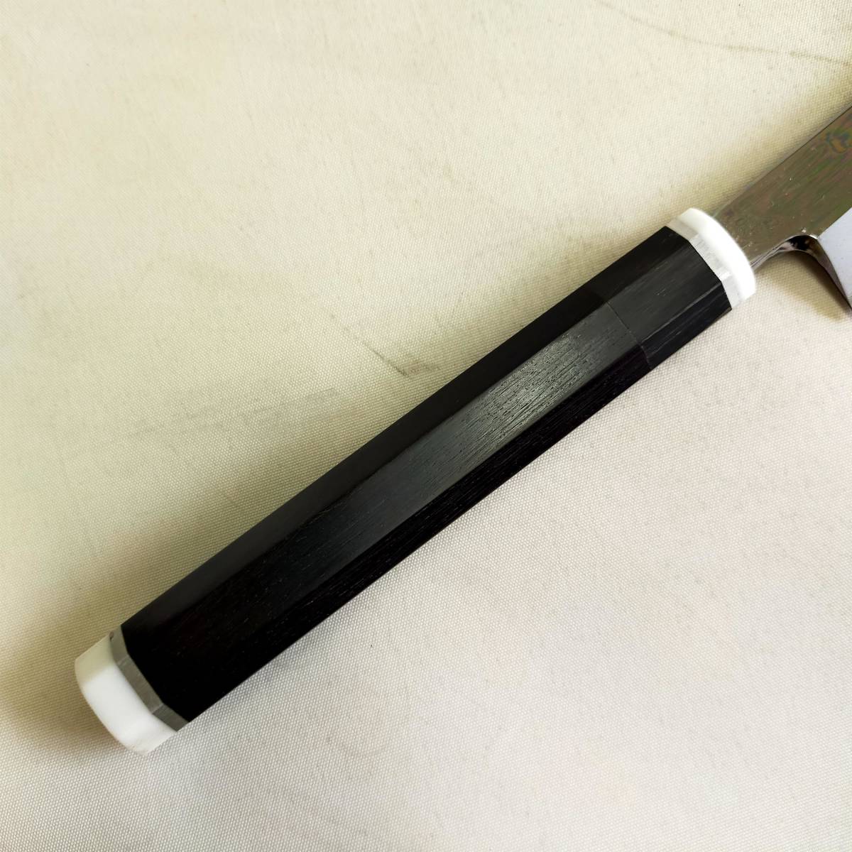 ☆先丸蛸引き包丁 源泰邦 八角黒檀柄 大理石 専用鞘・包丁袋 ☆先丸蛸引き包丁 源泰邦 八角黒檀柄 大理石 専用鞘・包丁袋