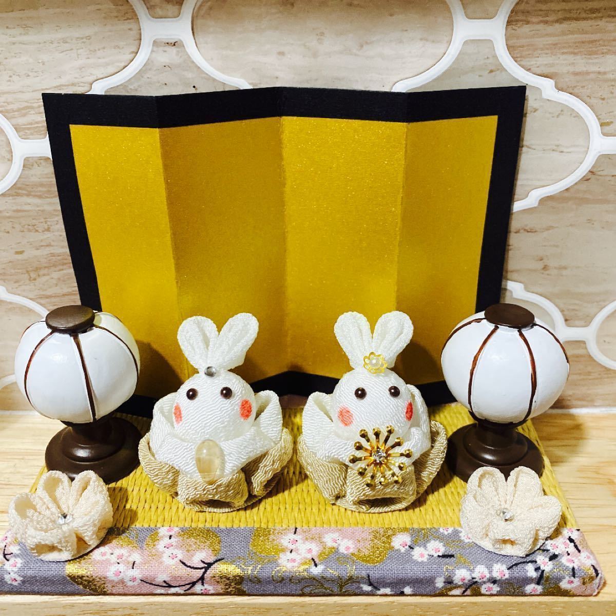 休日 つまみ細工 雛祭り うさぎの雛人形 フレーム ienomat.com.br