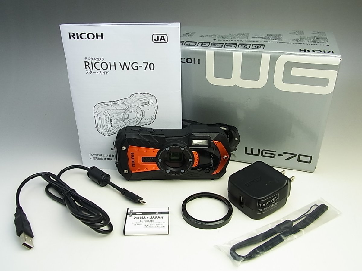 ◇極美品◇RICOH/リコー◇デジタルカメラ◇WG-70◇オレンジ◇本格防水