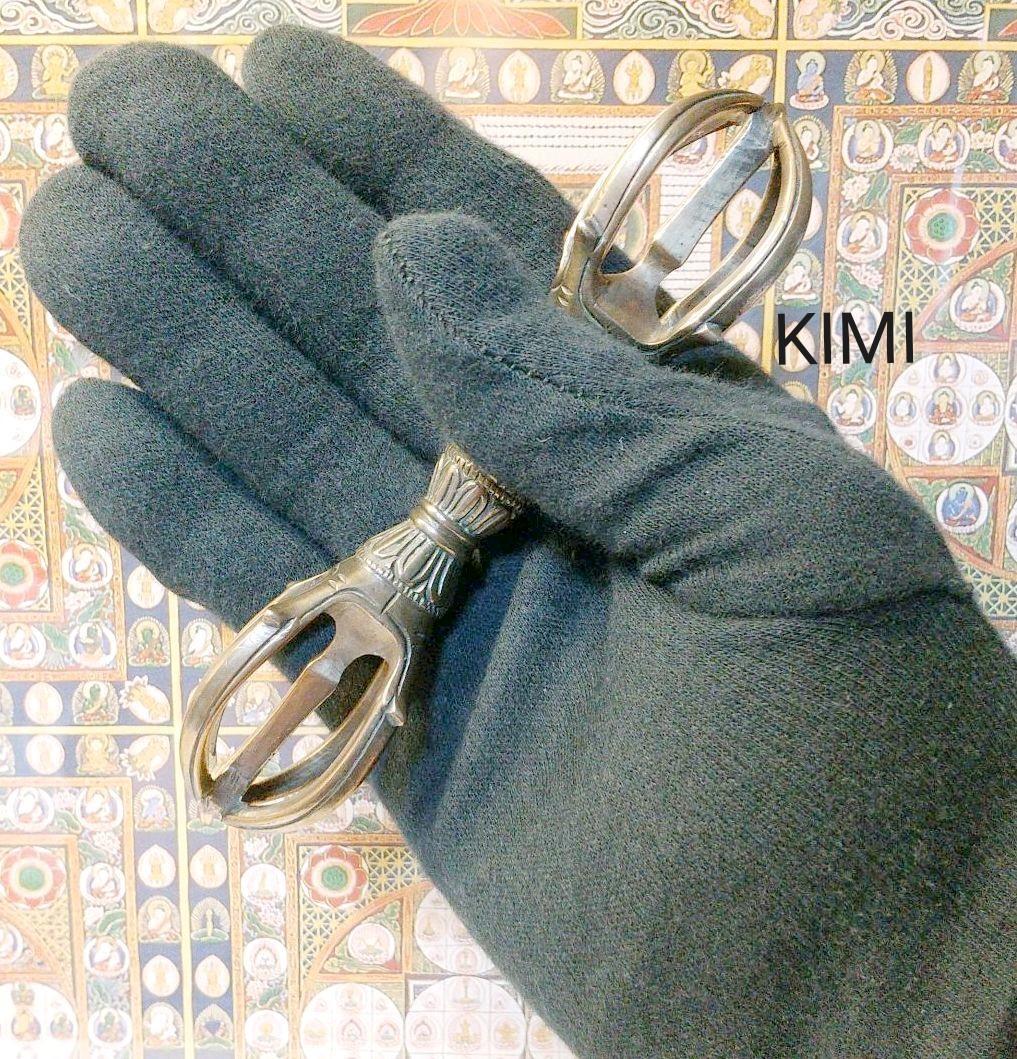 五鈷杵 銅製 全長約14cm 大サイズ 真言宗 密教法具 金剛杵 Vajra 五鈷杵 銅製 全長約14cm 大サイズ 真言宗 密教法具 金剛杵 Vajra