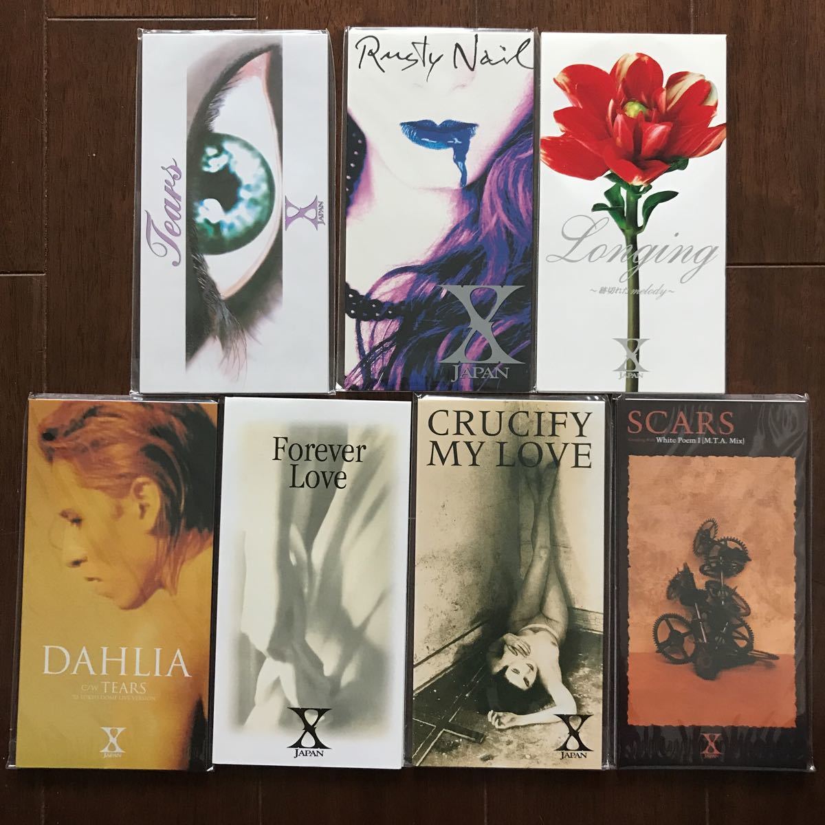 X JAPAN/シングル・システム・オーガナイザー CDのみ 未開封4枚含む TEARS/RUSTY NAIL/longing/DAHLIA/forever love/CRUCIFY MY LOVE/SCARS_画像1