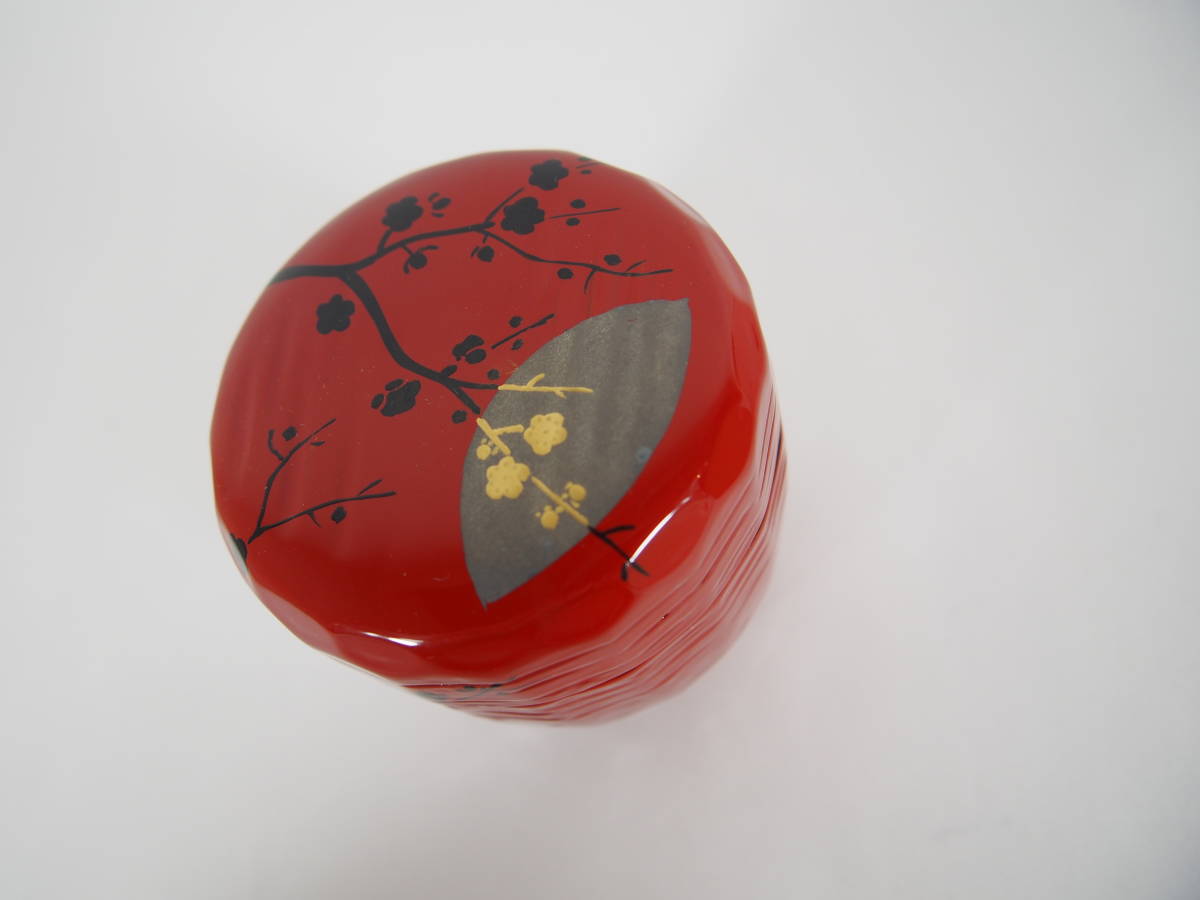 お得セット 岡本陽斎 P-4 茶道具 共箱 陽斎 木製 棗 梅月棗 朱塗 松