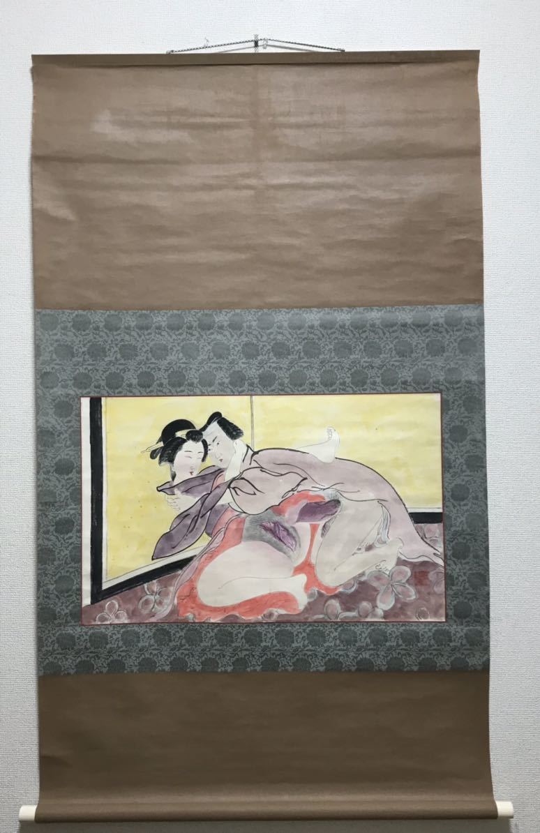 挂軸 春画 纸本 挂軸 春画 纸本