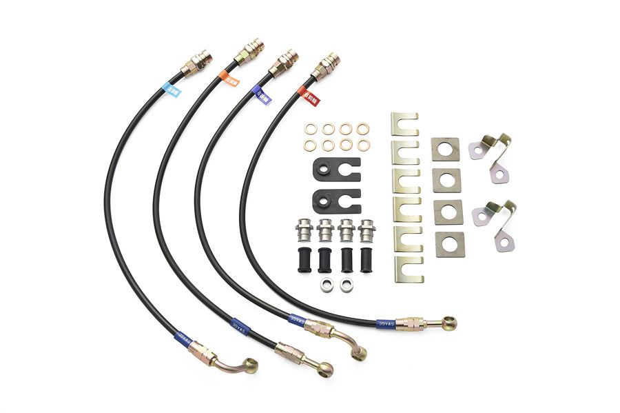 スウェッジライン ブレーキホース[スチールエンド/ブラックホース] マツダ デミオ (DW3W/DW5W) 2WD 全グレード_画像2