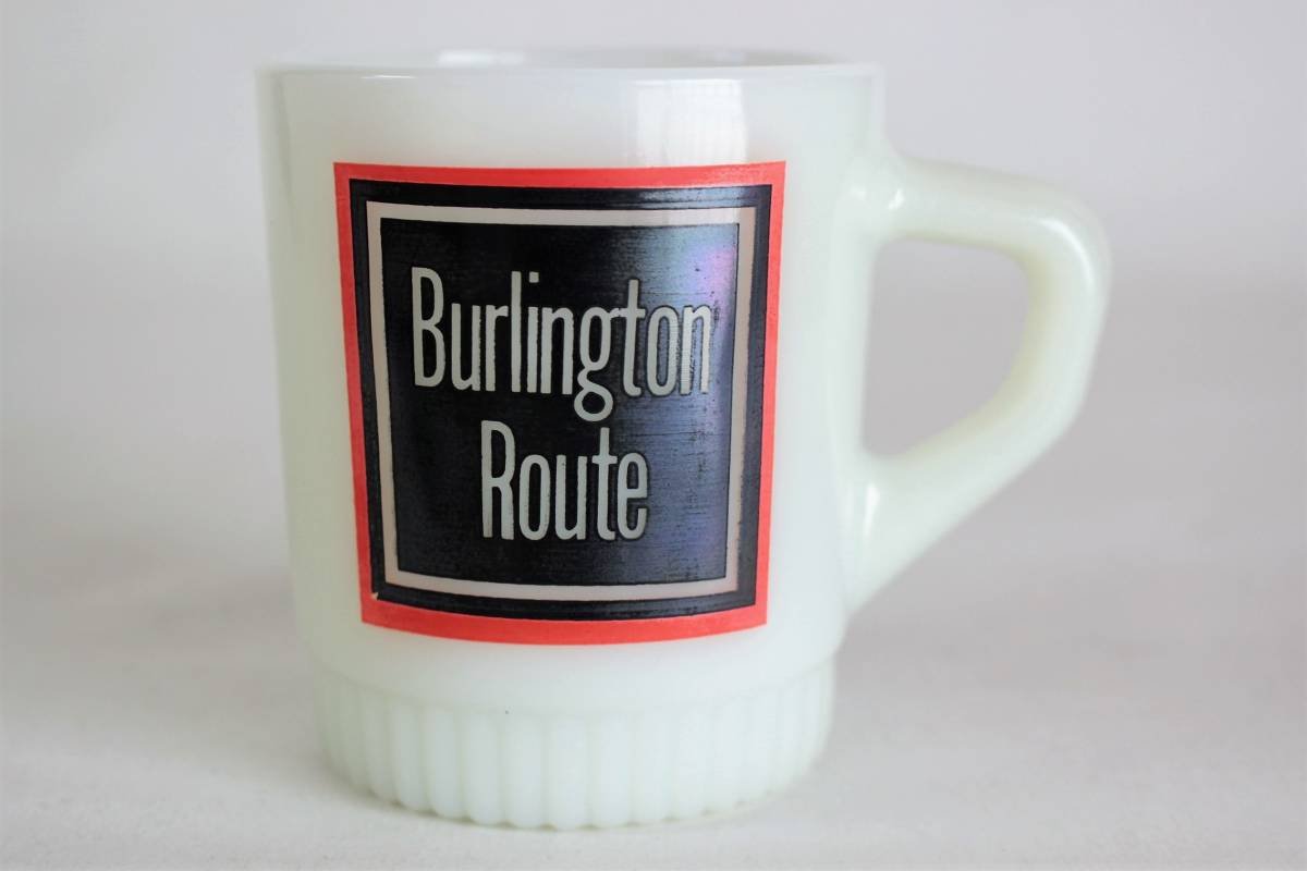 送料無料 定形外 美品 ★ ファイヤーキング バーリントン鉄道 BURLINGTON ROUTE アドマグ リブボトム マグカップ ヴィンテージの画像1