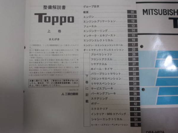  Toppo / TOPPO H82A maintenance manual '08-9 version top and bottom volume set engine compilation Transmission compilation chassis compilation 