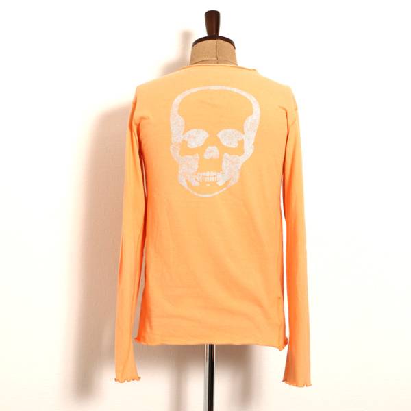  Lucien Pellat-Finet cut and sewn XS orange Skull print long T long sleeve T shirt fine quality cotton men's man Lucien Pellat Finet 717021104