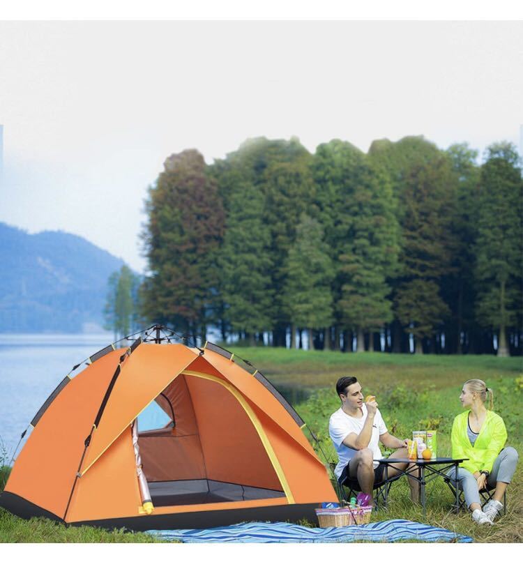 テントワンタッチテント3〜4人用キャンプテント1層式の簡単設置UVカット加工防風