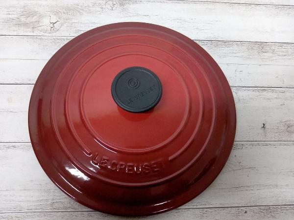 極美品 LE CREUSET ル・クルーゼ 両手鍋 24cm 赤色 チェリーレッド 箱