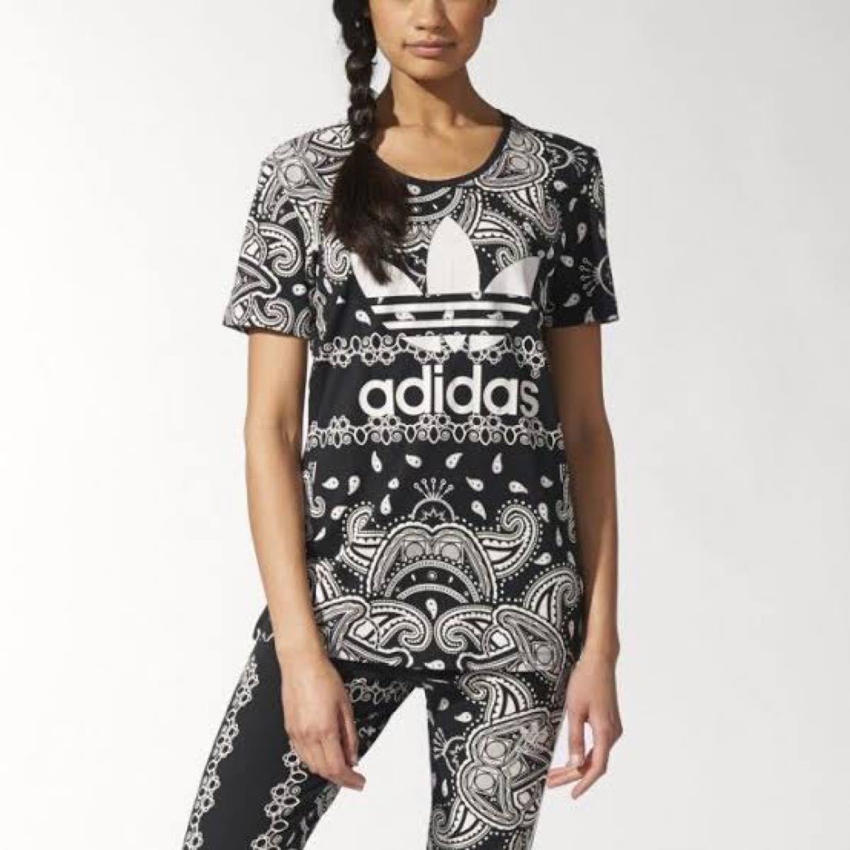 adidas アディダス オリジナルス バルーンロングスカート Tシャツセット-