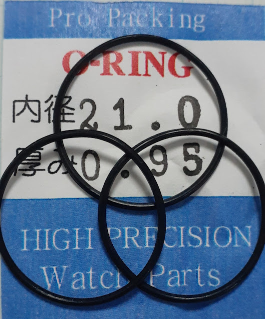 汎用時計用オーリングパッキン 超々極厚0.95㎜ 防水時計に 内径x厚み ㎜ 21.0x0.95 3本set O-RING 定型送料無料