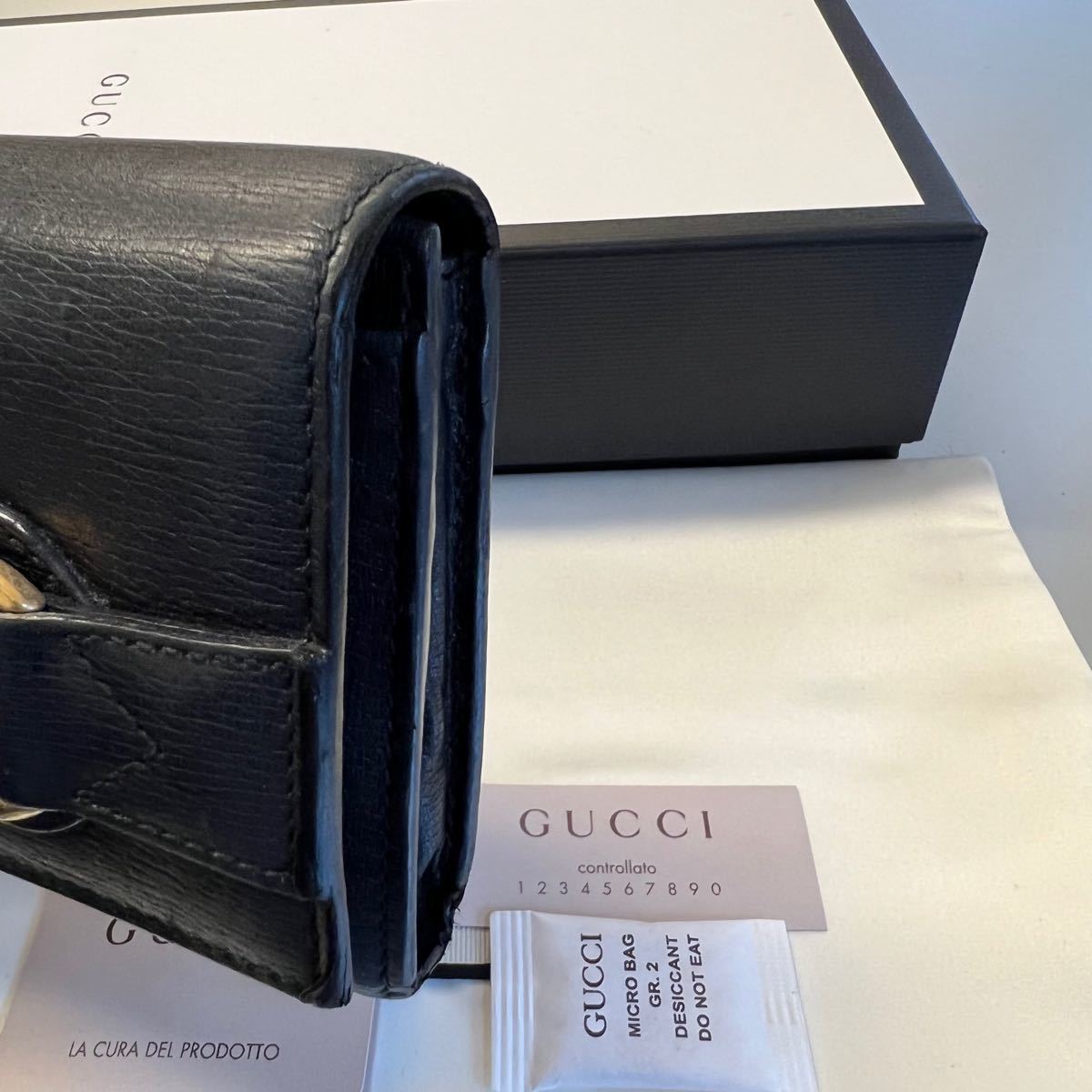 未使用に近い‼️ グッチ GUCCI 財布 長財布 シマレザー コンチネンタル