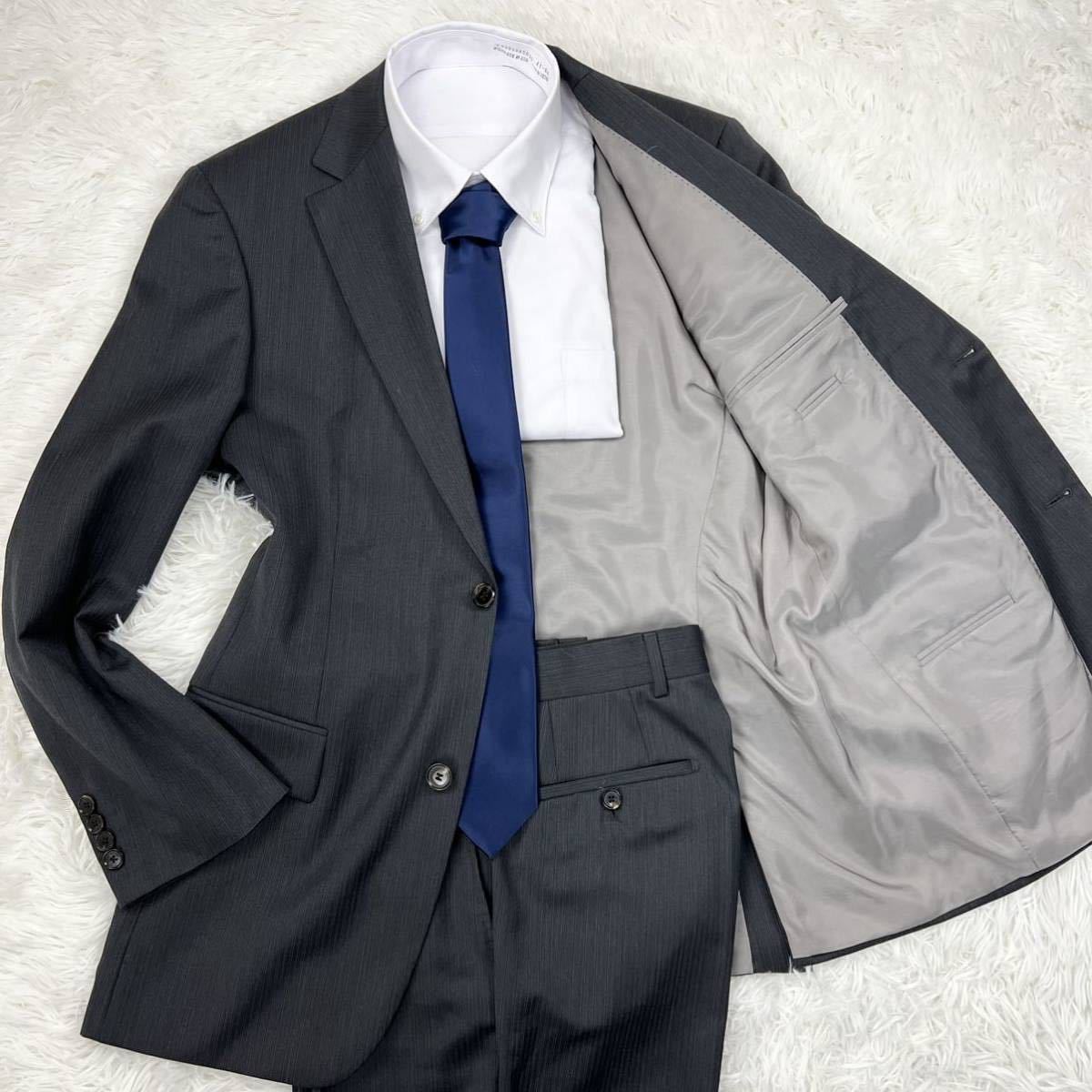 C18 HUGO BOSS ヒューゴボス【シャープな印象】ウール100% スーツ