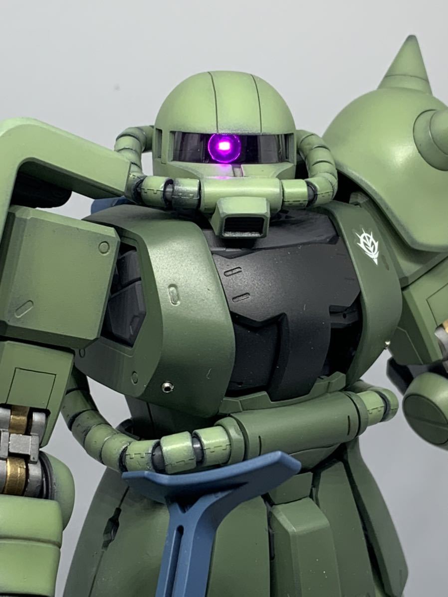 完成品 モノアイ&コックピット発光 ガンプラ MG 量産型ザク 06 完成品 モノアイ&コックピット発光 ガンプラ MG 量産型ザク 06