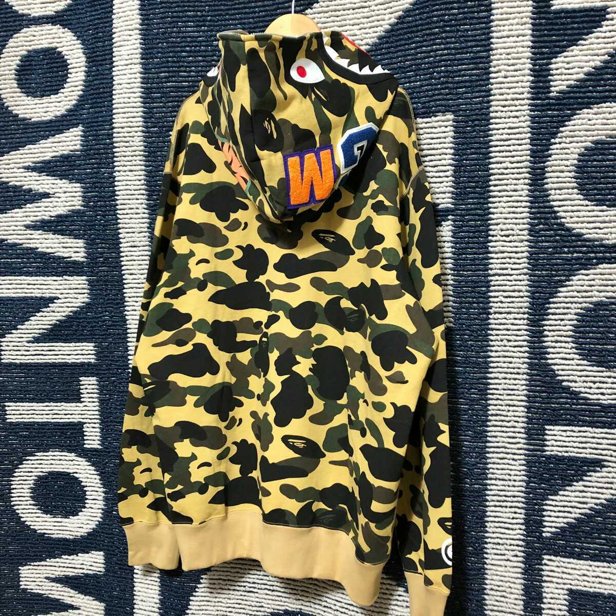 XL 極美品 ベイプ エイプ カモ シャークパーカー APE BAPE 1ST CAMO