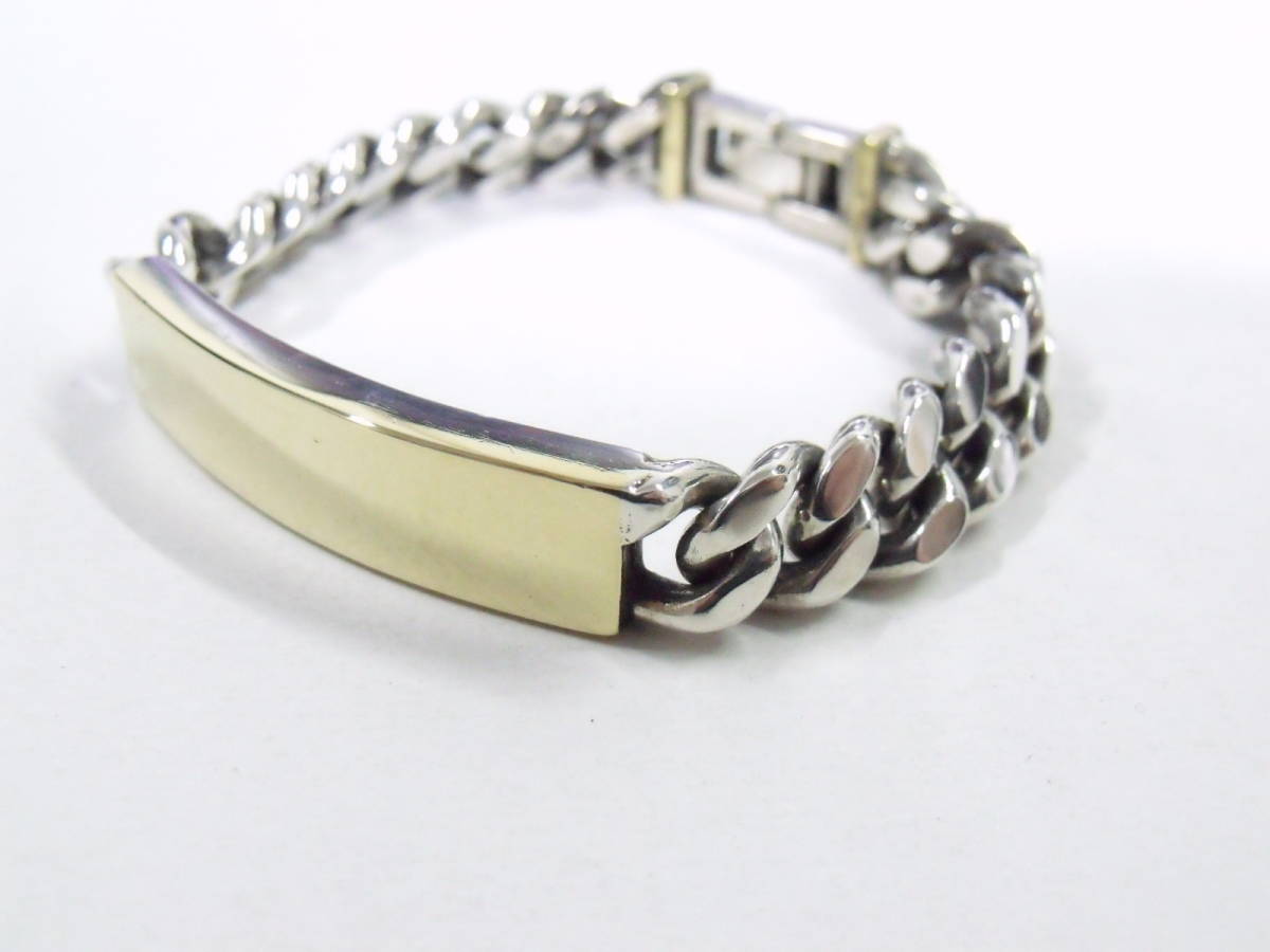 DELUXE CLOTHING デラックスクロージング シルバー925 喜平チェーン ＩＤブレスレット 定価43,000円 STERLING  SILVER BANGLE ID BRACELET