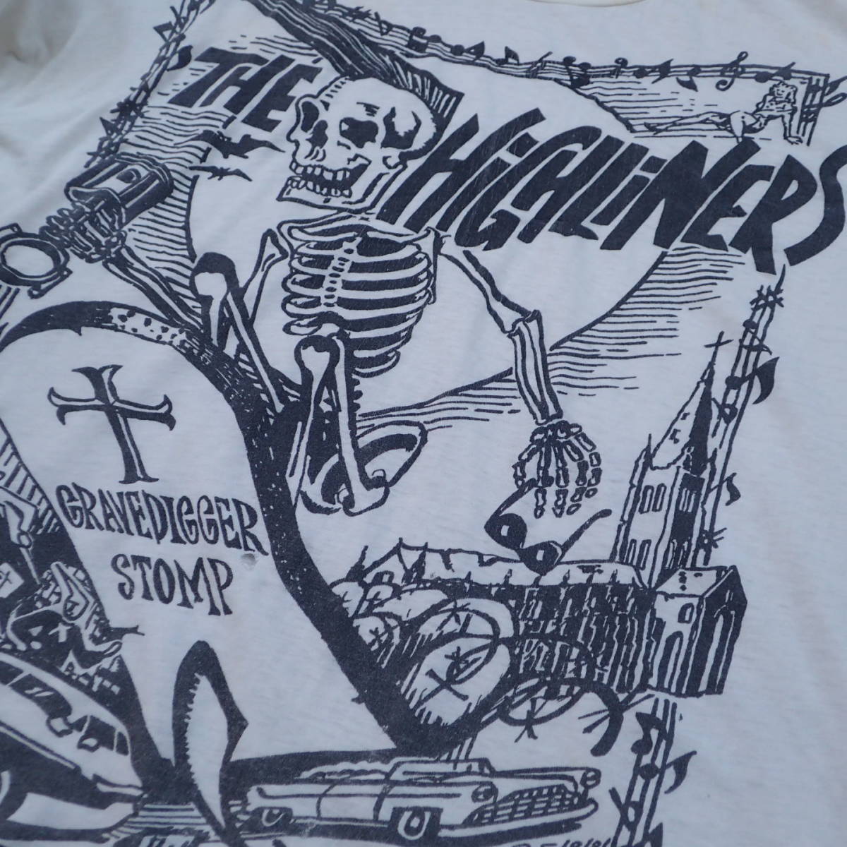 ■ 80s The Highliners Vintage T-shirt ■ ハイライナーズ ヴィンテージ Tシャツ 当時物 本物 バンドT ロックT サイコビリー psychobilly