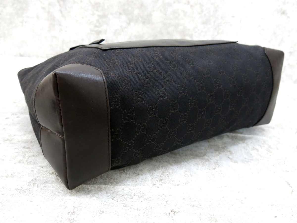 □極美品□GUCCI グッチ□メンズ□GGキャンバス カーフ レザー 本革