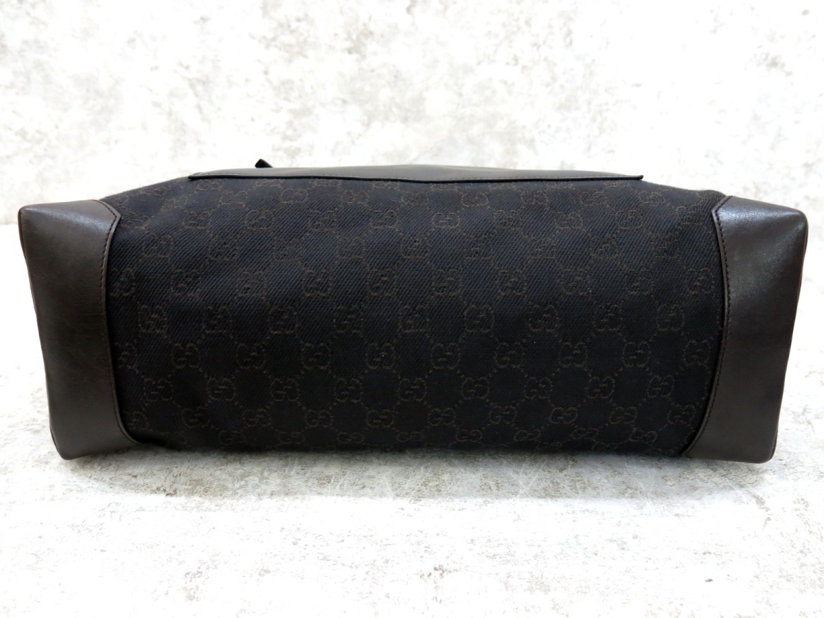 □極美品□GUCCI グッチ□メンズ□GGキャンバス カーフ レザー 本革