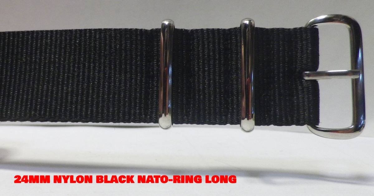 24MM NATO military nylon belt new goods black NATO type tail pills meat thickness LONG